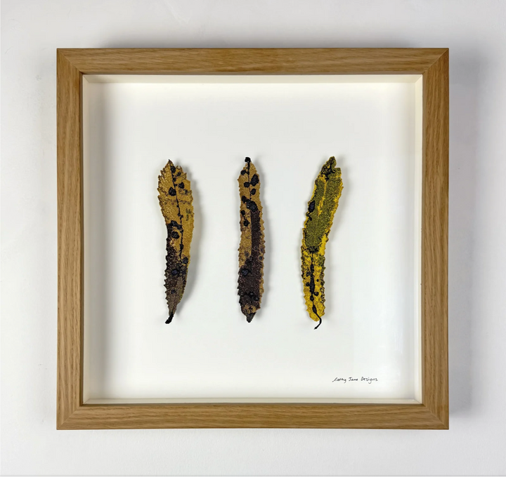 Rewarewa leaves. 3D Thread Sculpture.