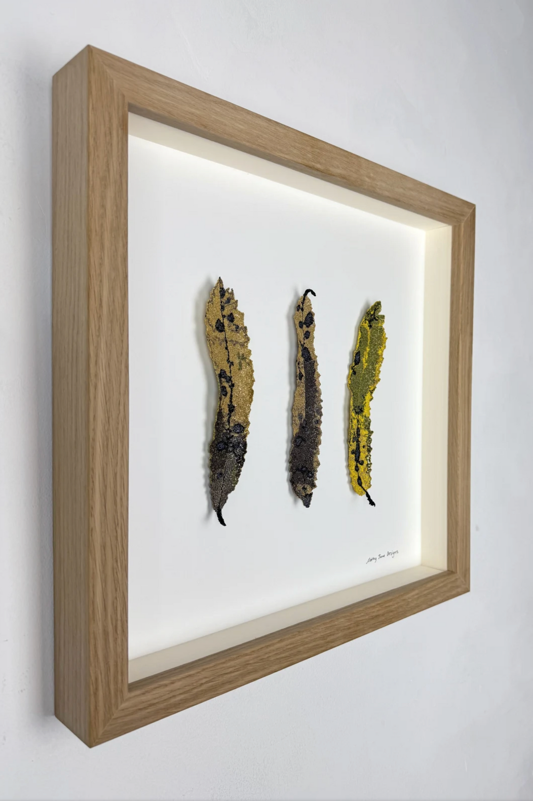 Rewarewa leaves. 3D Thread Sculpture.