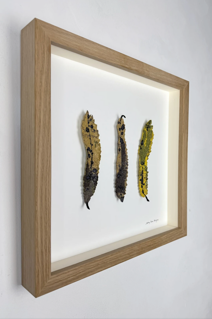 Rewarewa leaves. 3D Thread Sculpture.