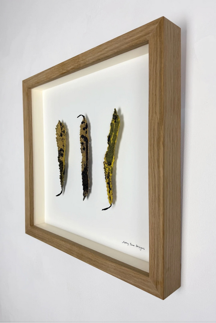 Rewarewa leaves. 3D Thread Sculpture.