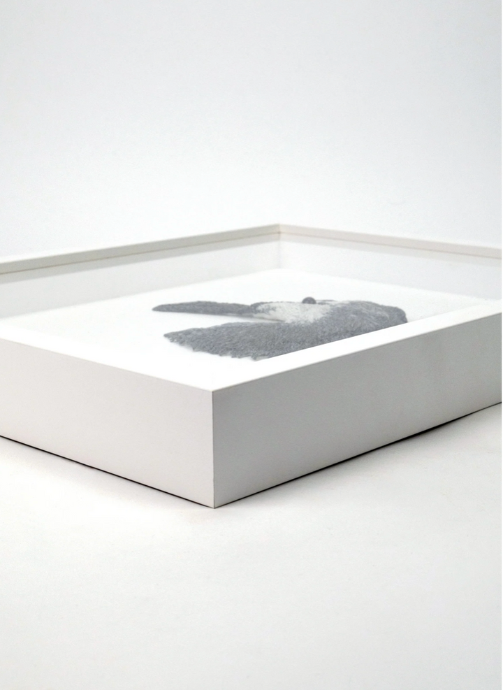 White Faced Heron 3D Thread Sculpture.