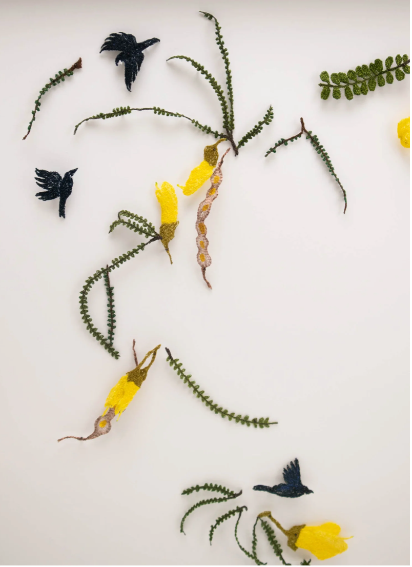 Springtime Kōwhai 3D Thread Sculpture