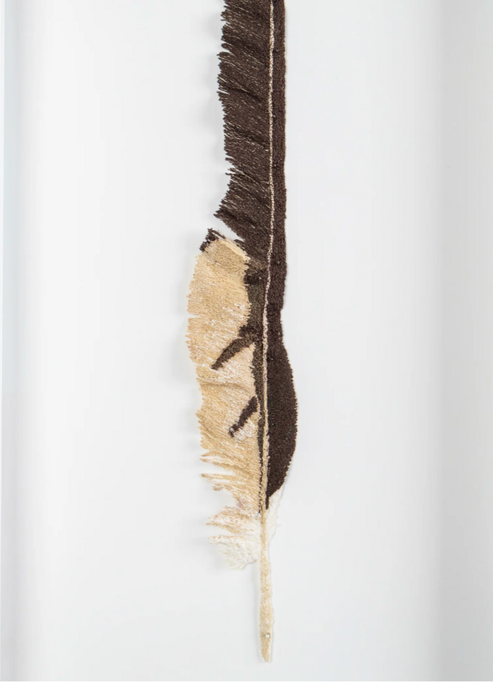 Harrier Hawk feather 3D Thread Sculpture.