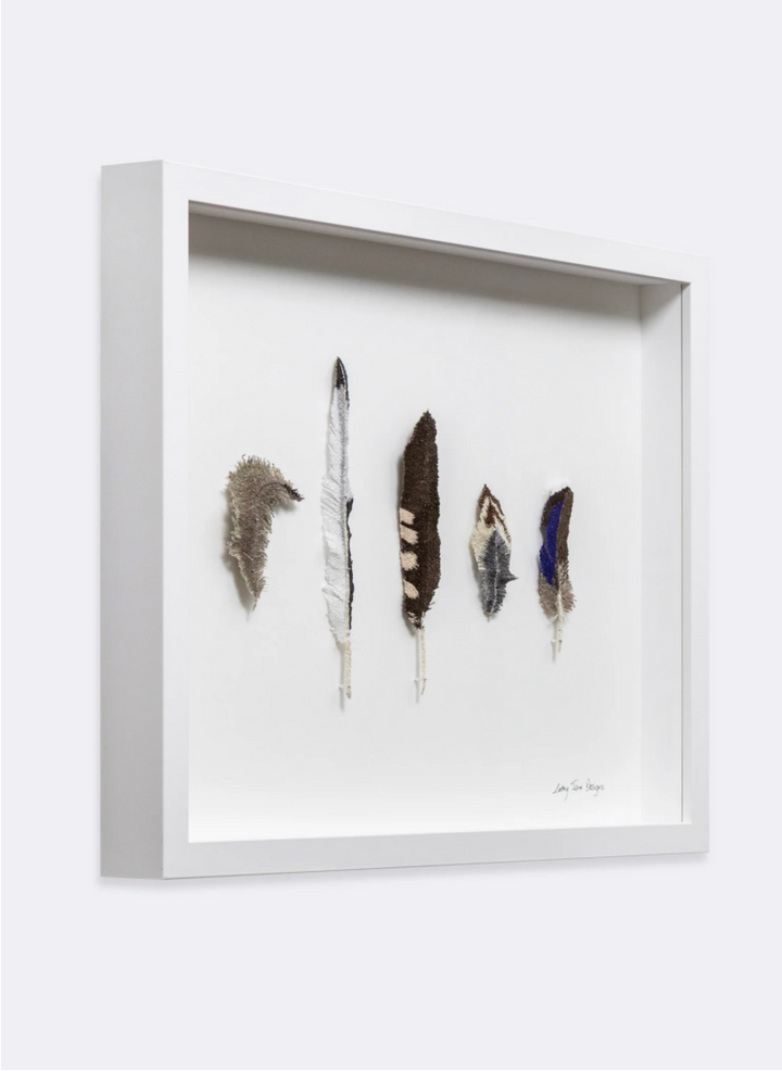 NZ bird feathers 3D Thread Sculpture. #7.