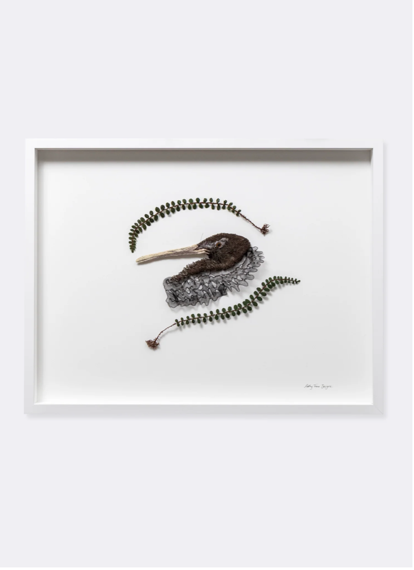 NZ Brown Kiwi 3D Thread Sculpture.