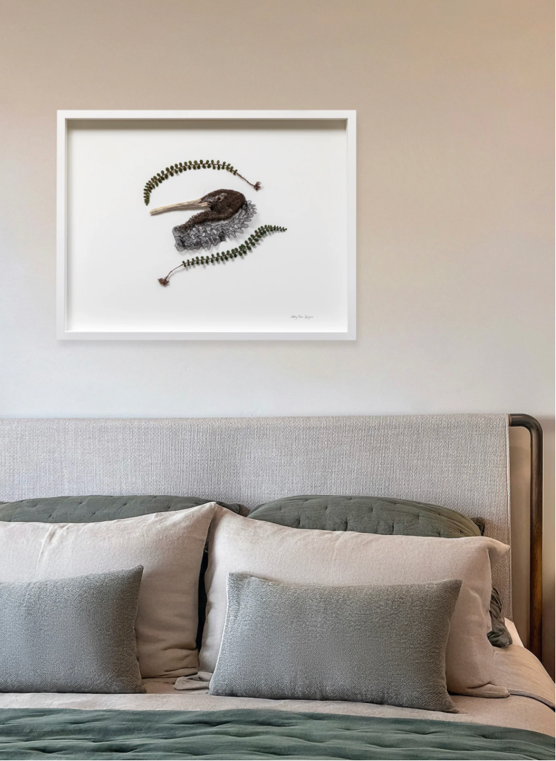 NZ Brown Kiwi 3D Thread Sculpture.