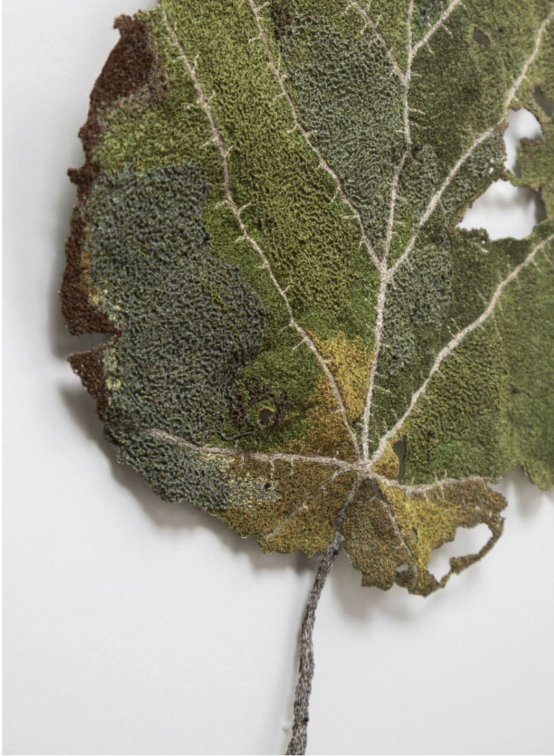 Whau Leaf of NZ thread sculpture. (Award winning piece).