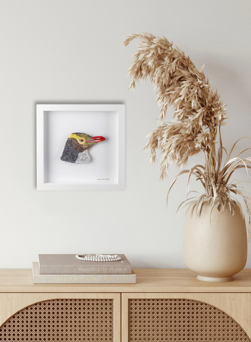 Yellow eyed penguin 'Hoiho'  3D Thread Sculpture #2.