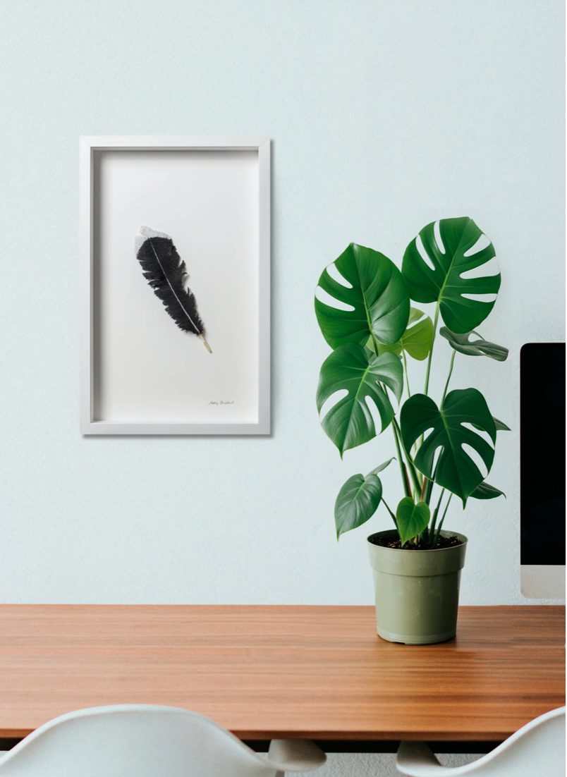 Huia feather 3D Thread Sculpture #8.