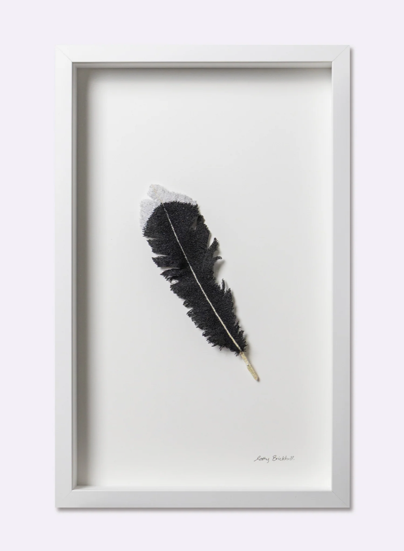 Huia feather 3D Thread Sculpture #8.