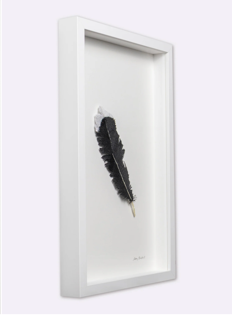 Huia feather 3D Thread Sculpture #8.