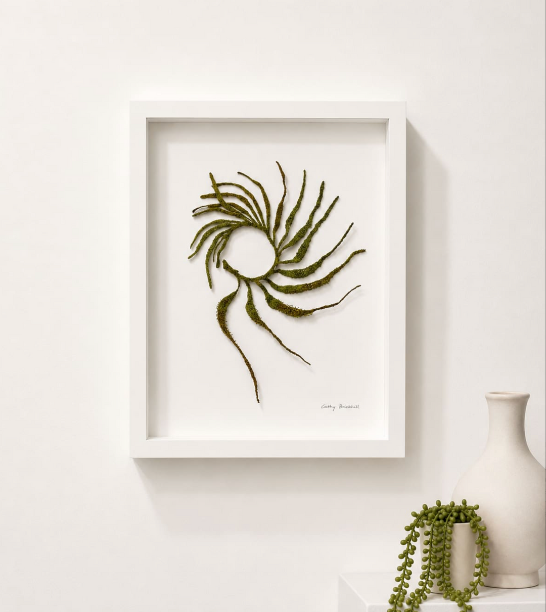 NZ Bladder Kelp seaweed 3D Thread Sculpture.