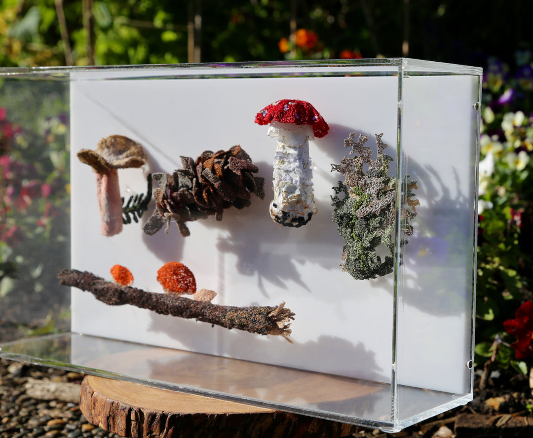 A walk through the pine forest. 3D Thread Sculpture.