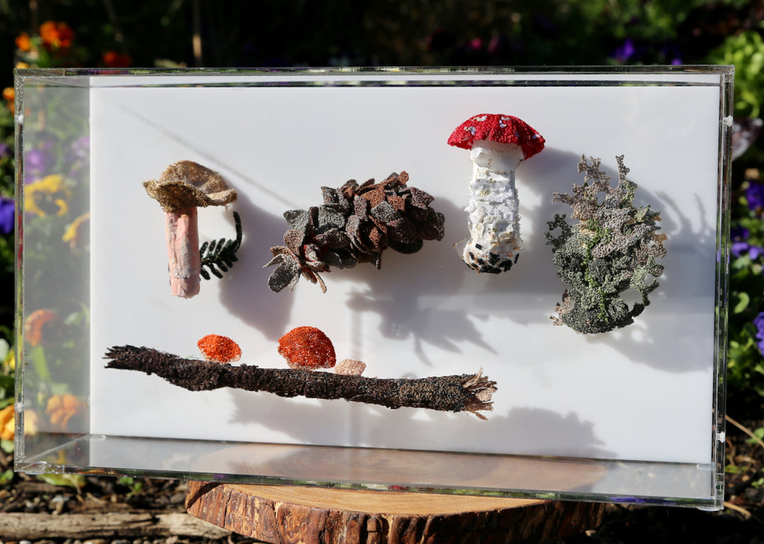 A walk through the pine forest. 3D Thread Sculpture.
