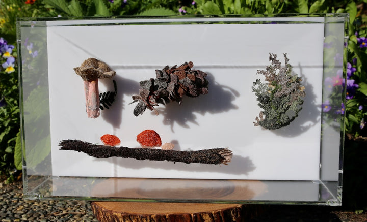 A walk through the pine forest. 3D Thread Sculpture.