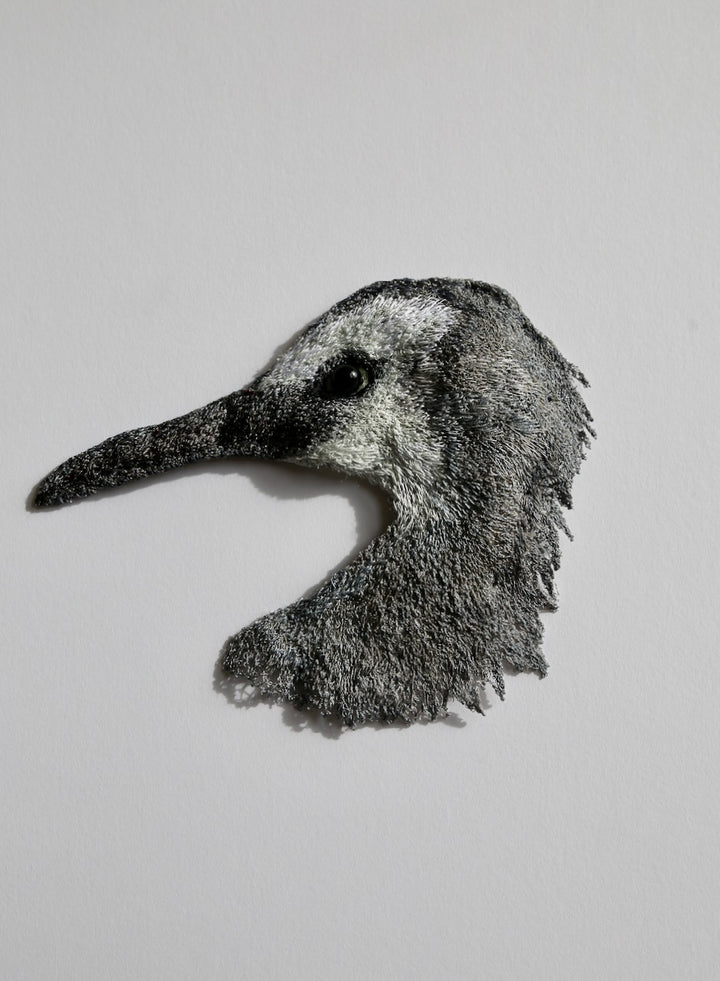 White Faced Heron 3D Thread Sculpture.