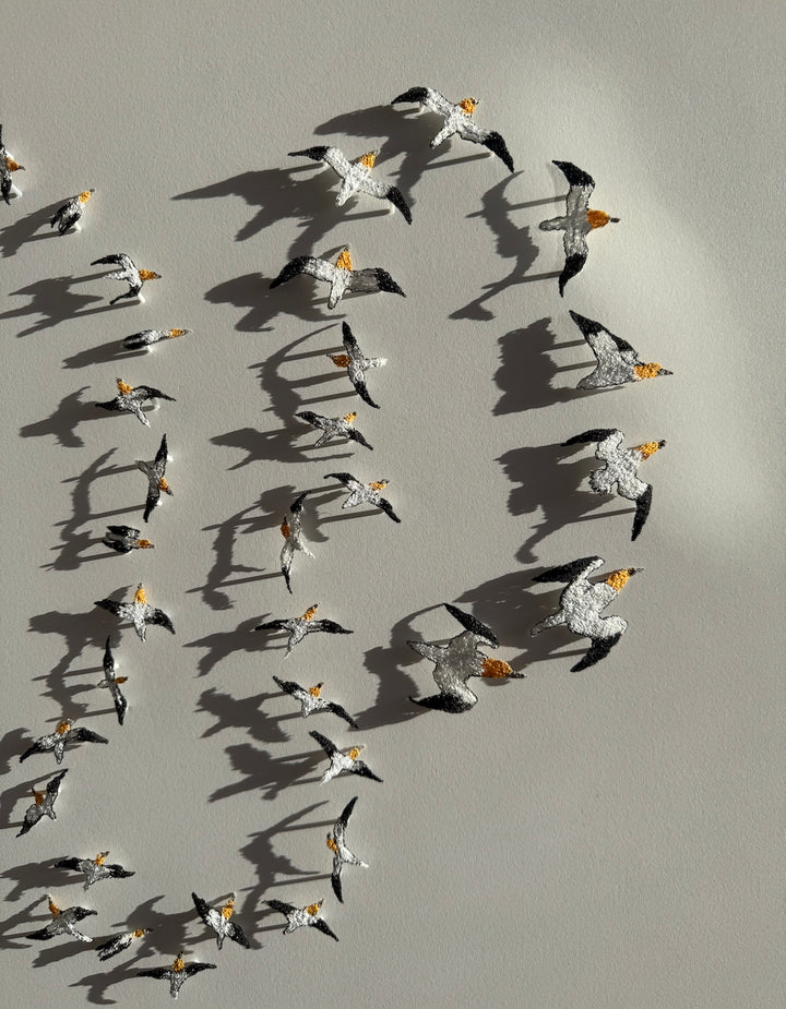 Insatiable Gannets 3D Thread Sculpture.