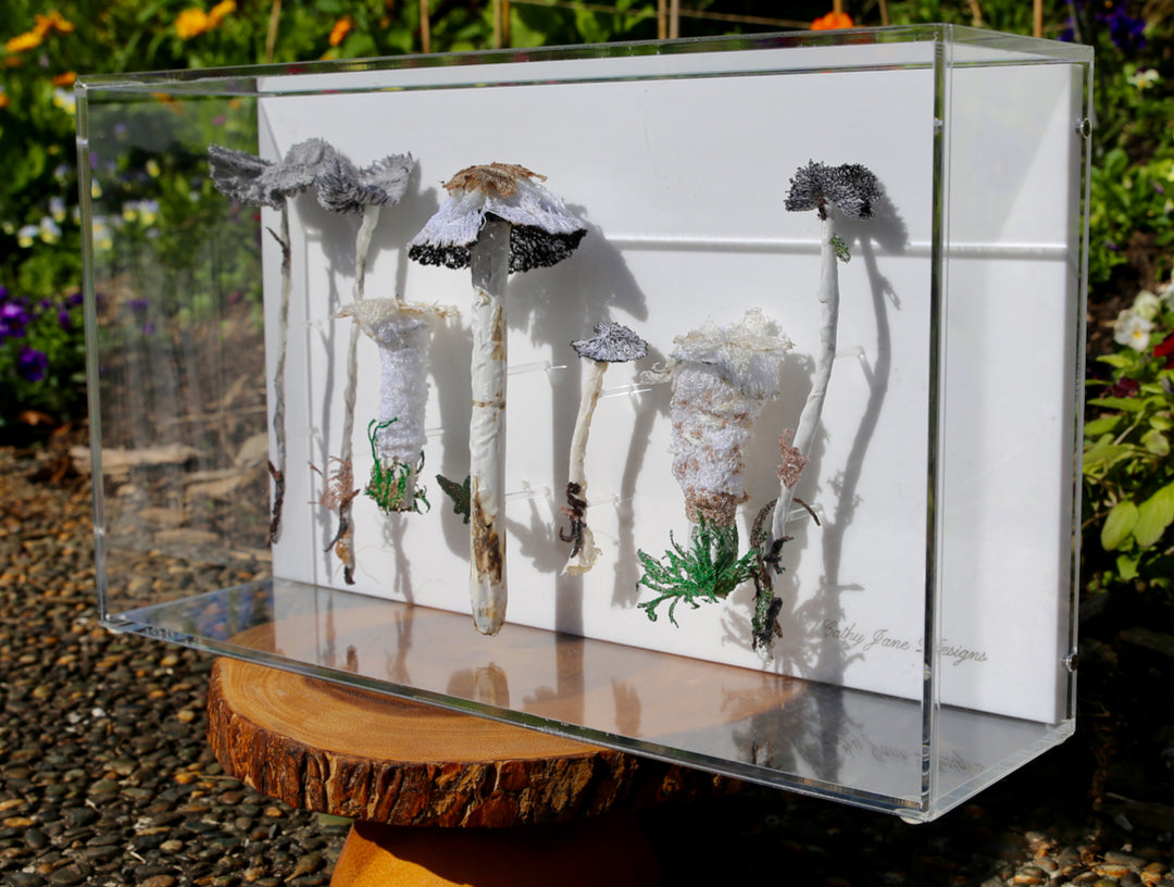 Inkcap Fungi 3D Thread Sculpture #2.
