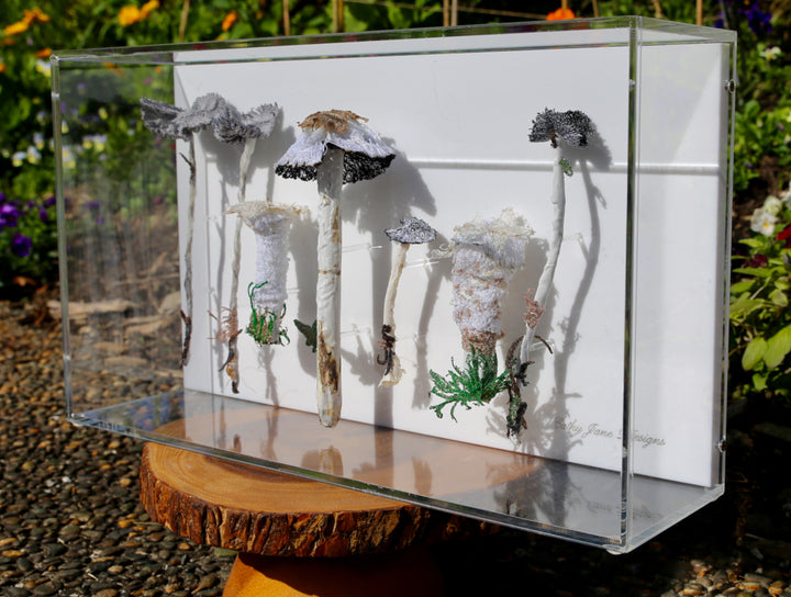 Inkcap Fungi 3D Thread Sculpture #2.