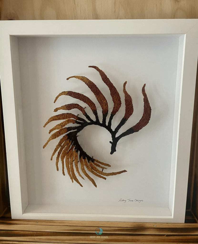 Bull Kelp Seaweed Sculptural Embroidery Sculptured Embroidery Flora
