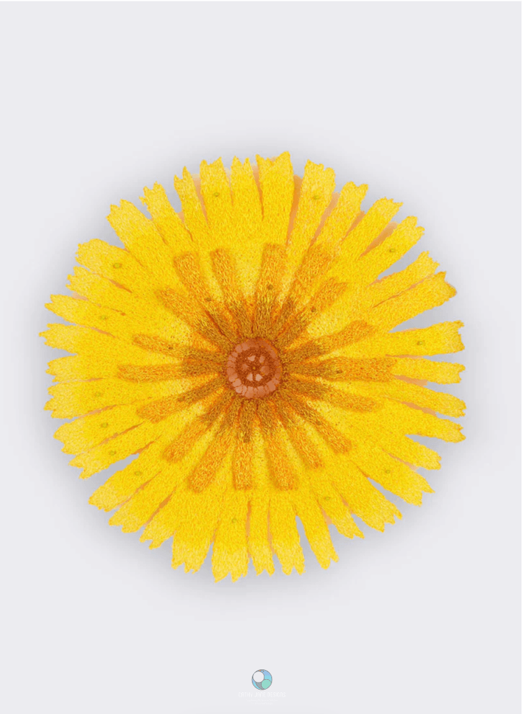 Dandelion Petal Sculptural Embroidery Sculptured Embroidery Flora