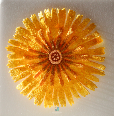 Dandelion petal sculptural embroidery - Cathy Jane Designs