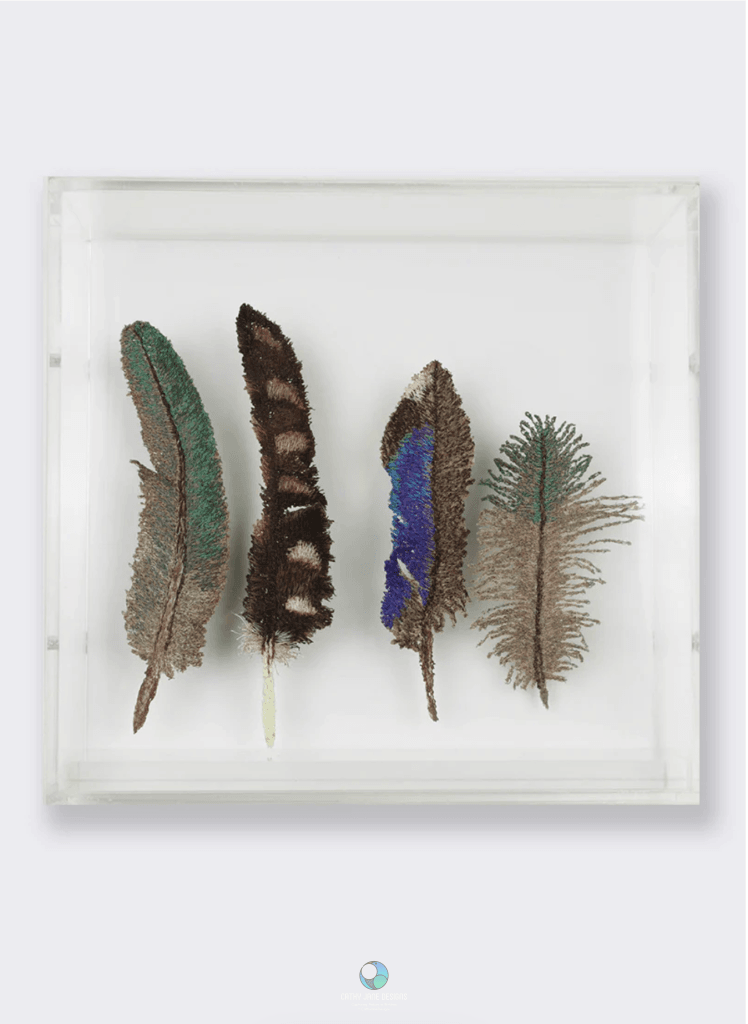 Feathers Of New Zealand 3D Sculptural Embroidery. Embroidery