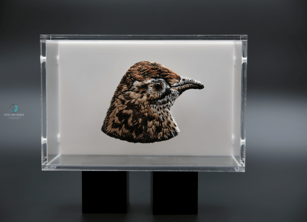 Fernbird 3D Sculptural Embroidery