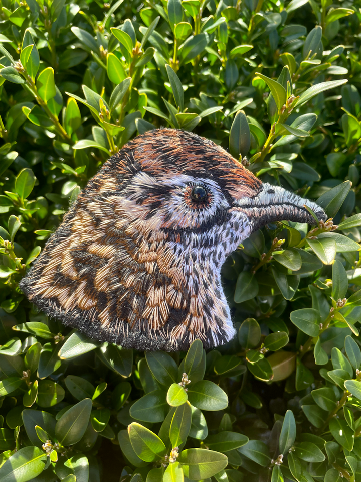 Fernbird embroidery brooch - Cathy Jane Designs