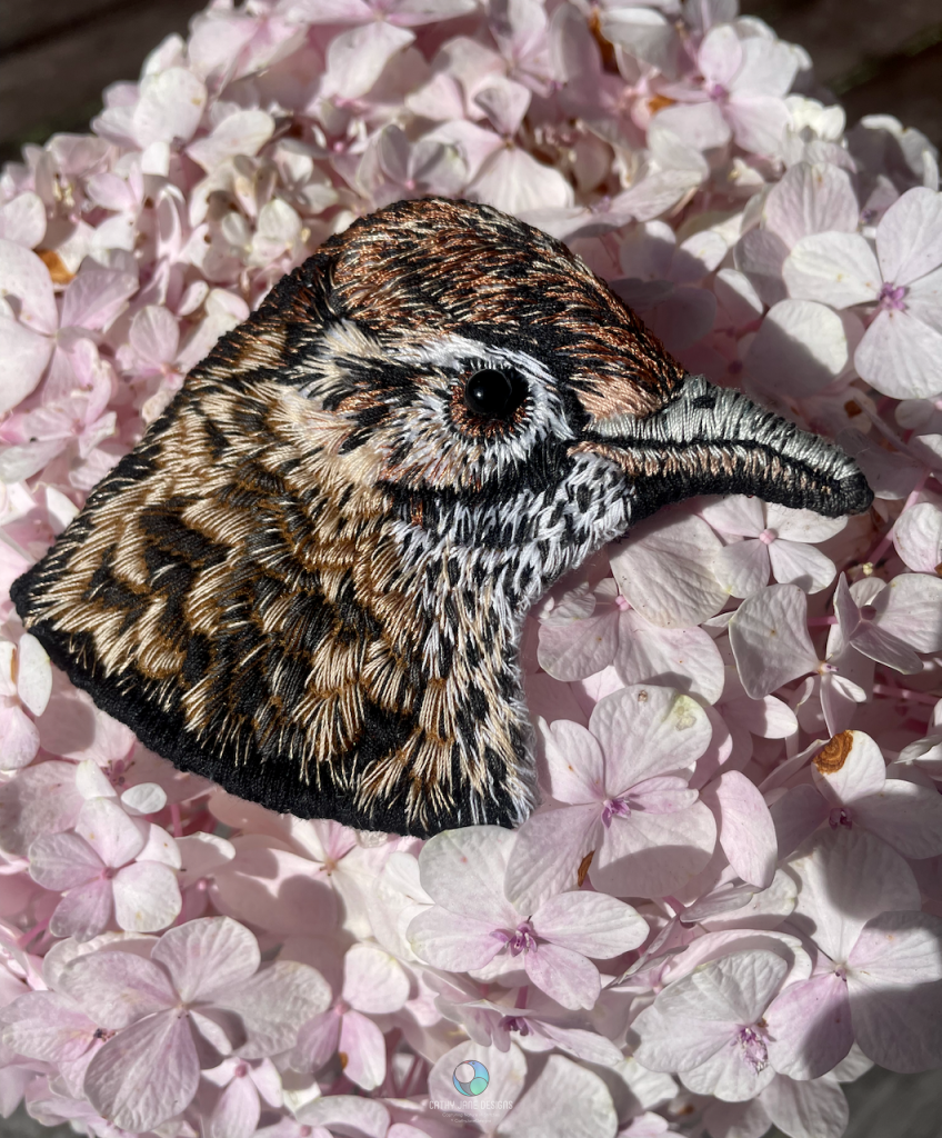 Fernbird embroidery brooch - Cathy Jane Designs
