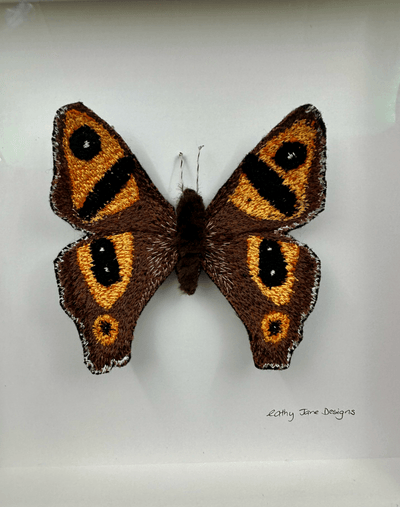 Forest Ringlet Butterly Sculptural Embroidery Sculptured Embroidery Fauna