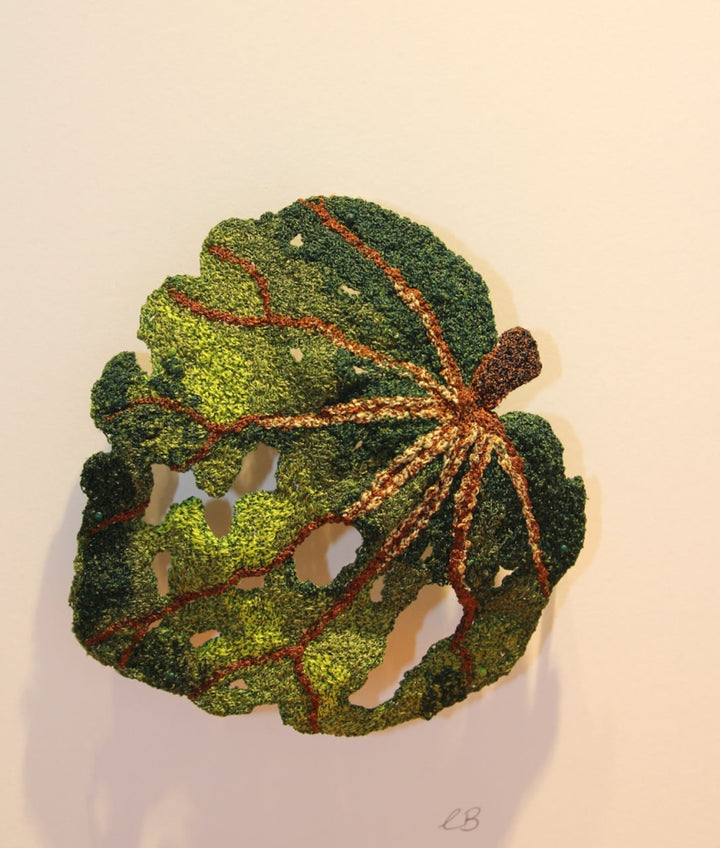 Kawakawa Leaf Sculptural Embroidery #3. Sculptured Embroidery Flora