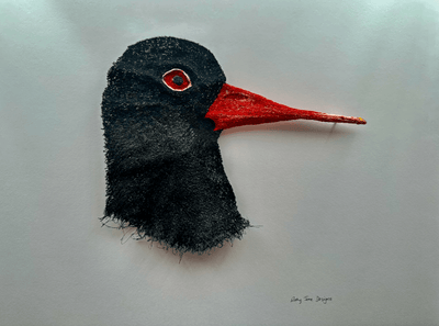 Oystercatcher Sculptural Embroidery Sculptured Embroidery Fauna