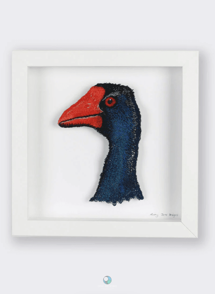 Pukeko Sculptural Embroidery Sculptured Embroidery Fauna