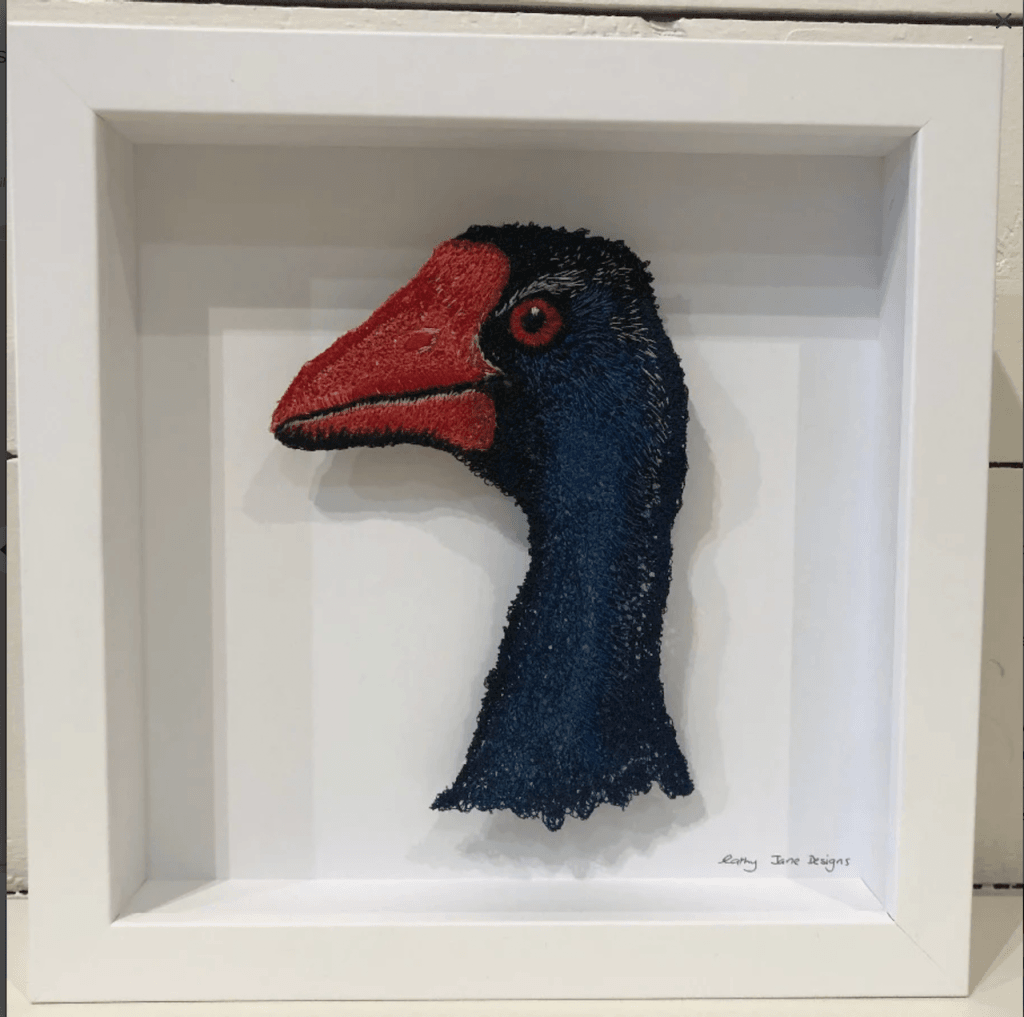Pukeko Sculptural Embroidery Sculptured Embroidery Fauna