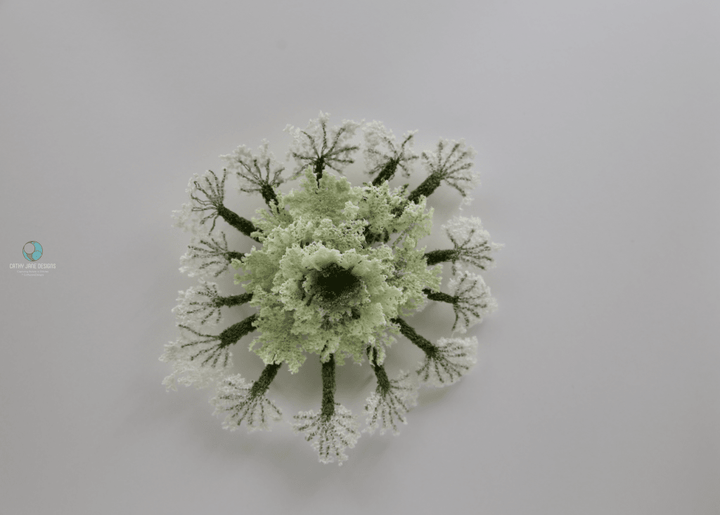 Queen Annes Lace Sculptural Embroidery #2. Sculptured Embroidery Flora