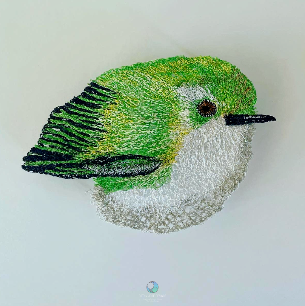Rifleman sculptural embroidery - Cathy Jane Designs