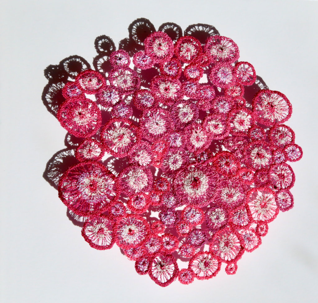 Spawning Jewel Sea Anemone Sculptural Embroidery Sculptured Embroidery Fauna