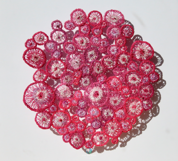 Spawning Jewel Sea Anemone Sculptural Embroidery Sculptured Embroidery Fauna