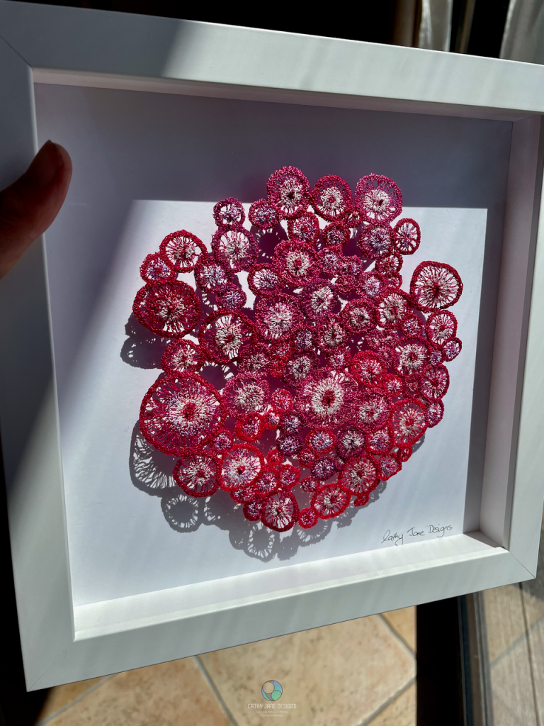 Spawning Jewel Sea Anemone Sculptural Embroidery Sculptured Embroidery Fauna