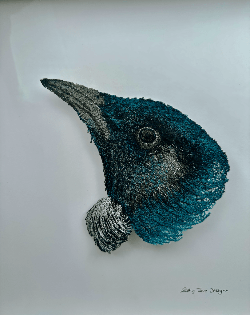 Tui (Large) Sculptural Embroidery Sculptured Embroidery Fauna